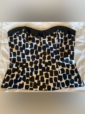 White House Black Market Strapless Corset Top Silk Blend Size 6